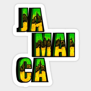 Vintage retro Reggae Rasta Jamaican flag colours colors Jamaica Sticker